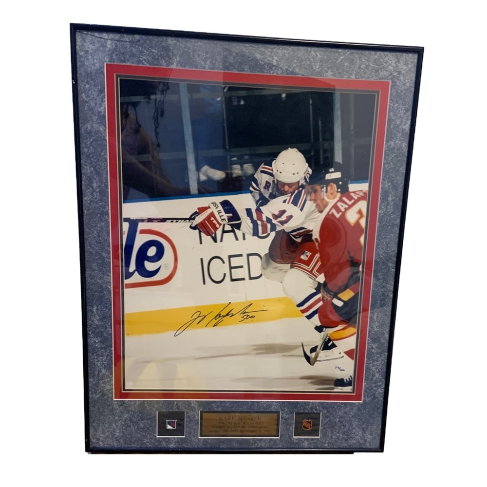 Mark Messier 500th Goal 16x20 Autographed & Framed Photo 195/500 NHL Rangers